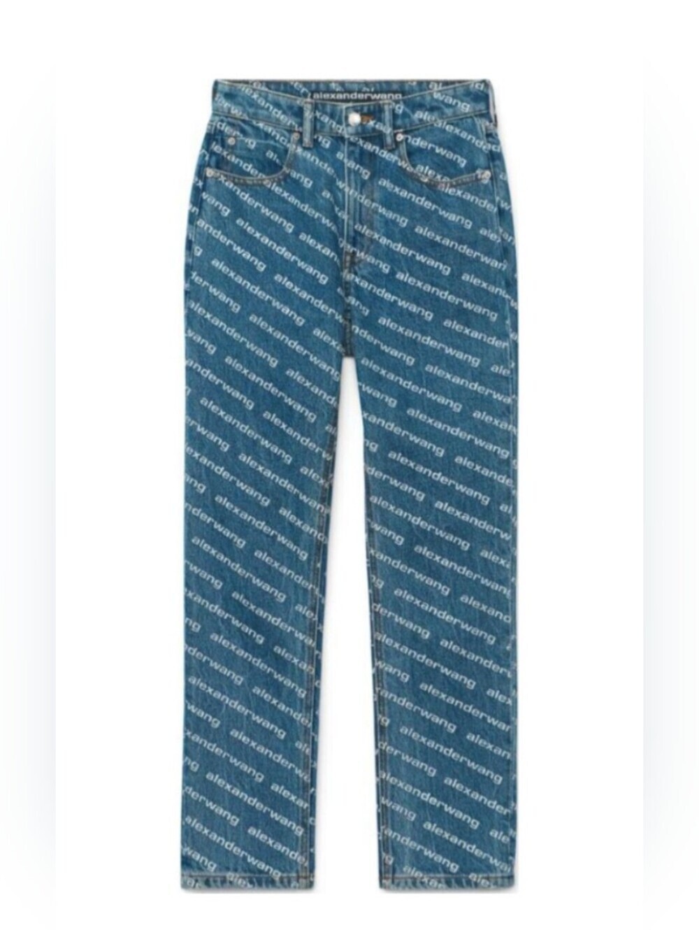 Alexander Wang Crystal Embellished Logo Jeans Medium